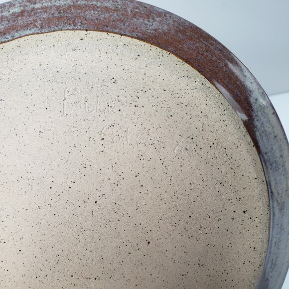 Handmade POTTERY Farm Scene Decorative 9" Plate Inscribed w/ Psalm 90:12~ Signed - Picture 4 of 5